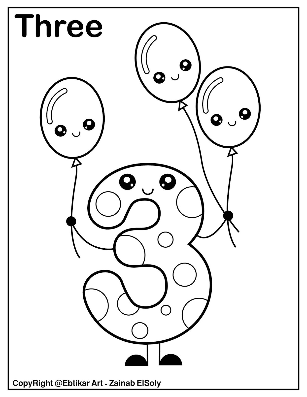 Set Of 123 Kawaii Coloring Pages