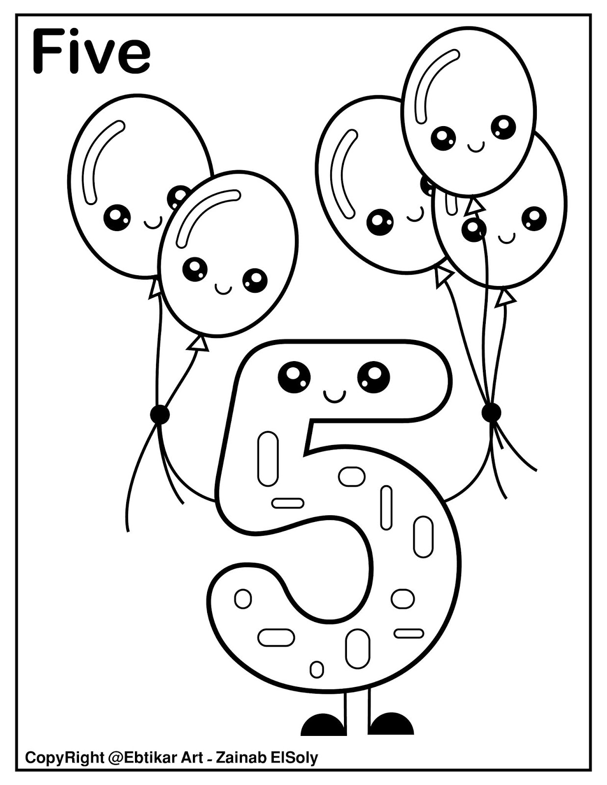 Set Of 123 Kawaii Coloring Pages