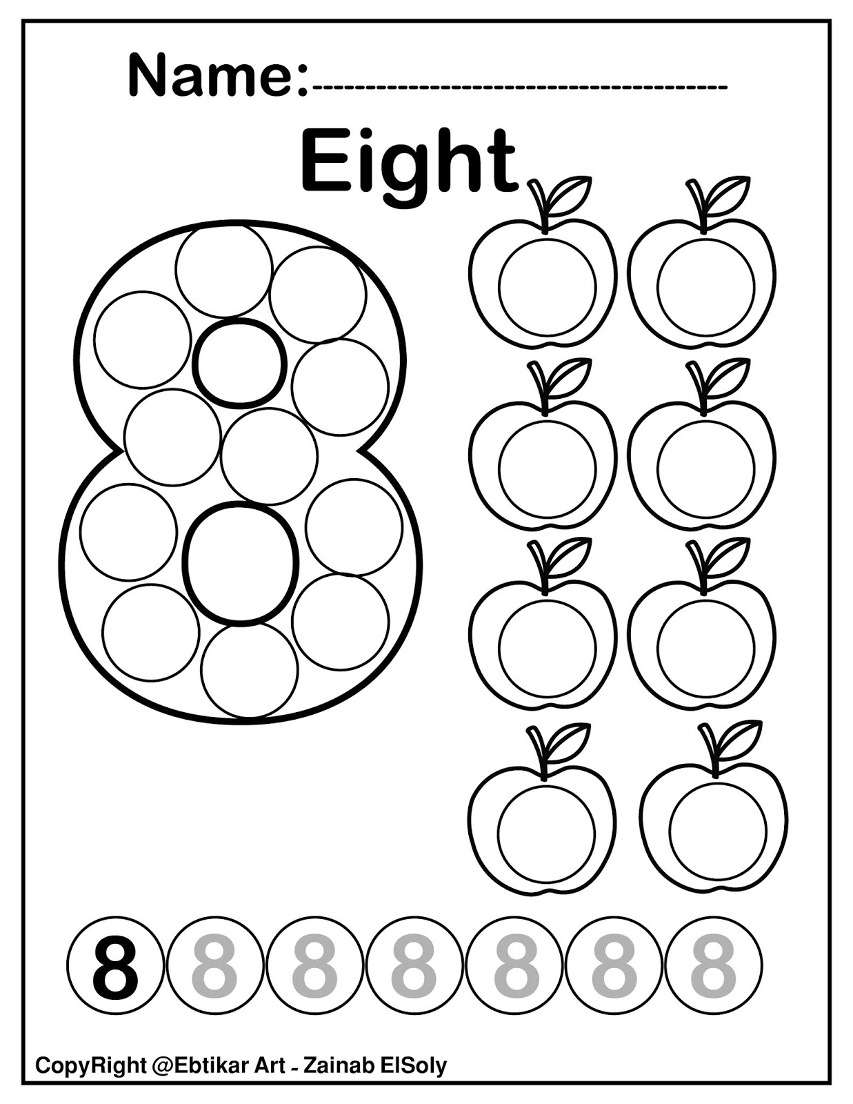Set Of 123 Numbers Count Apples Dot Marker Activity Coloring Pages For Kids