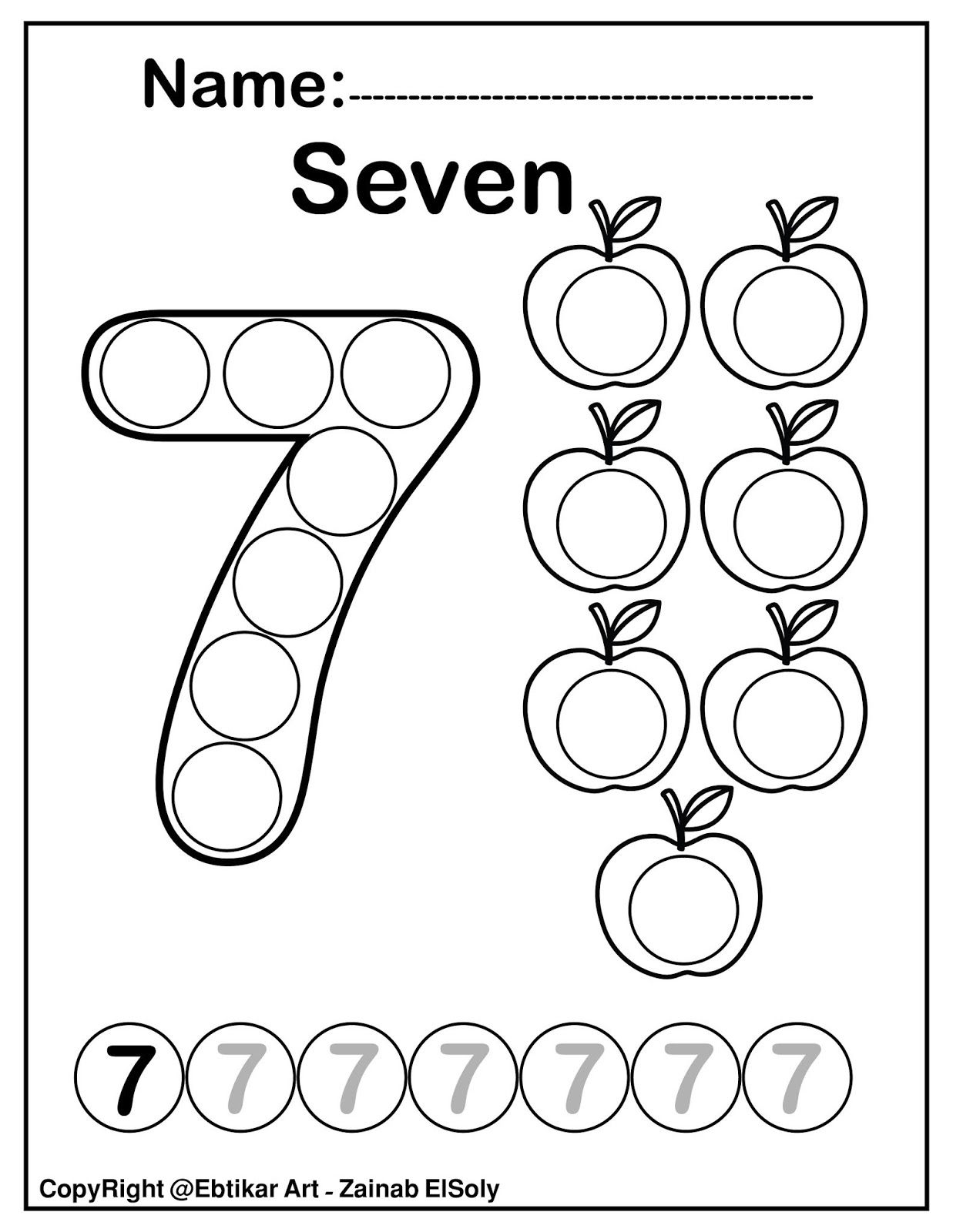 Set Of 123 Numbers Count Apples Dot Marker Activity Coloring Pages For Kids