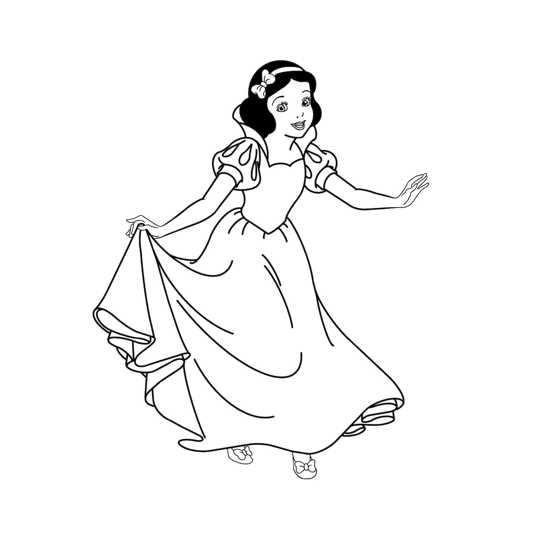 Snow White snow White And The Seven Dwarfs Digital Files Svg pdf png jpeg Princess Coloring Pages Etsy