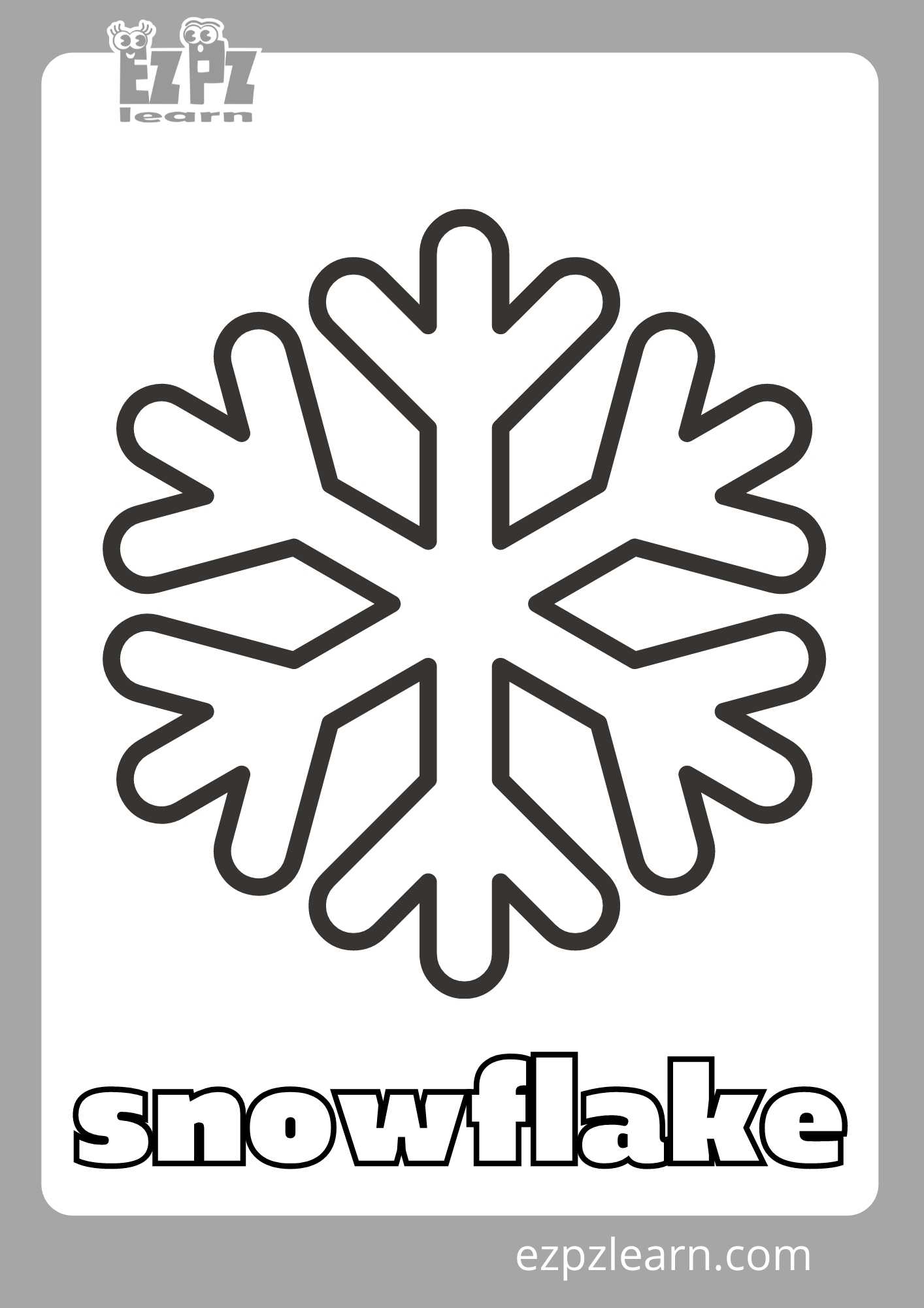 Snowflake Coloring Page Ezpzlearn