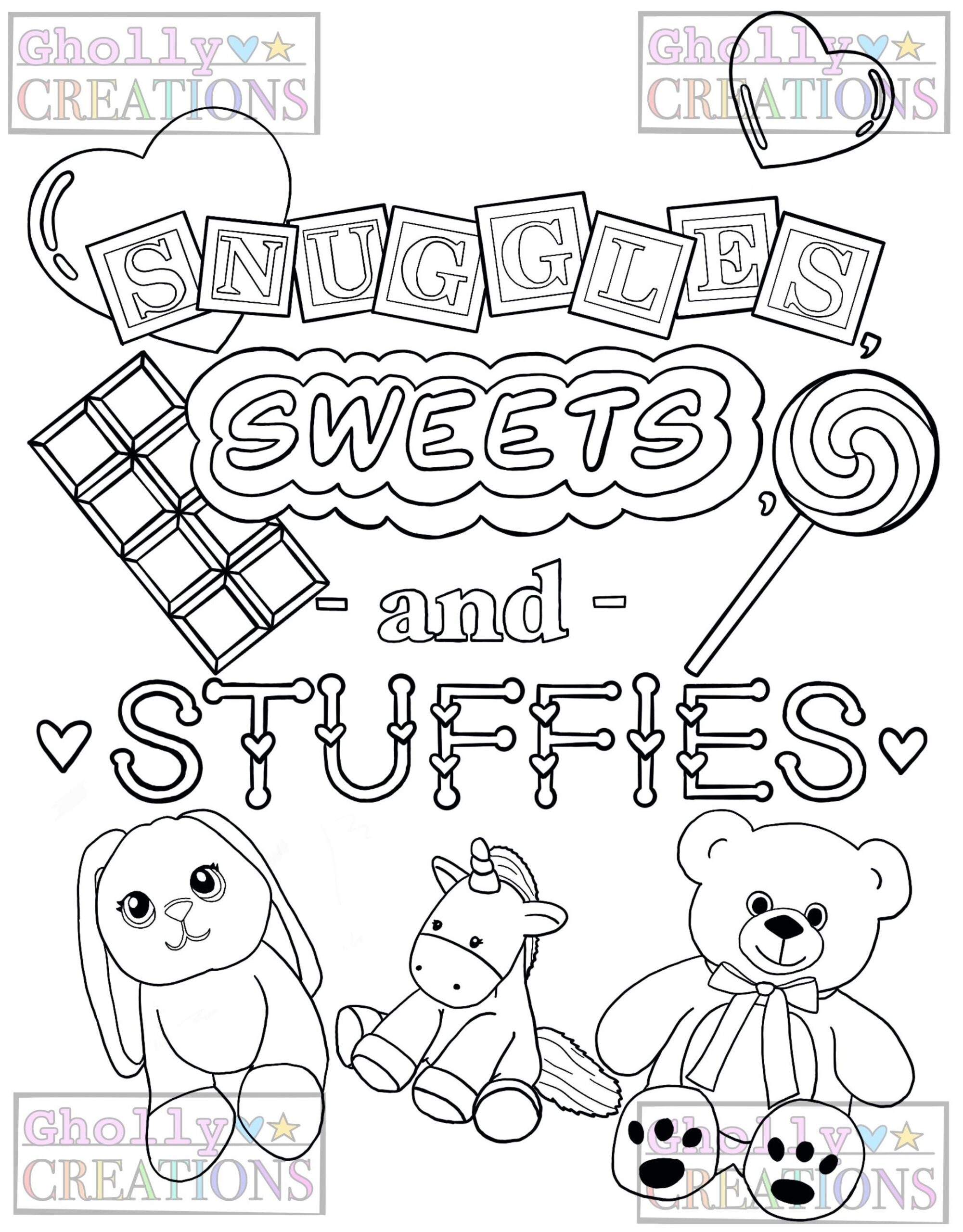 Snuggles Sweets And Stuffies Ddlg Coloring Page Etsy