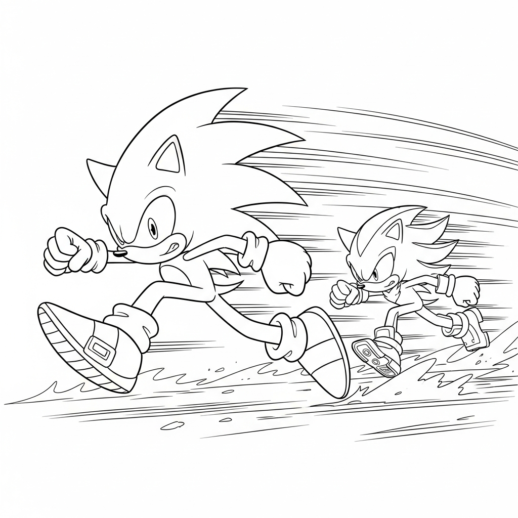 Sonic And Shadow Chase Coloring app