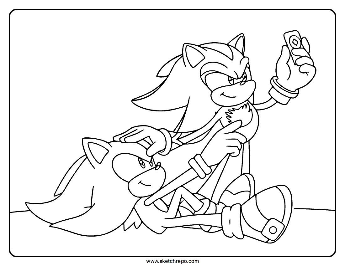 sonic and shadow coloring pages