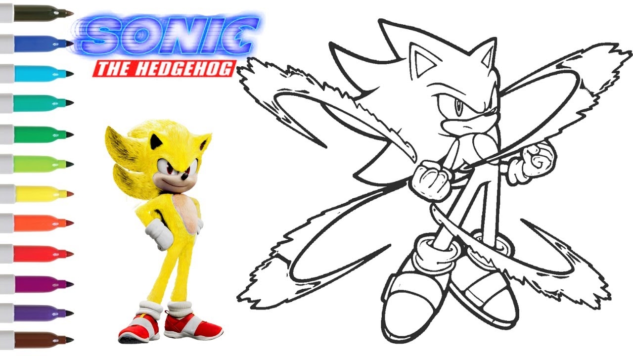 Sonic The Hedgehog Coloring Book Page Super Sonic Sonic The Hedgehog 2 YouTube