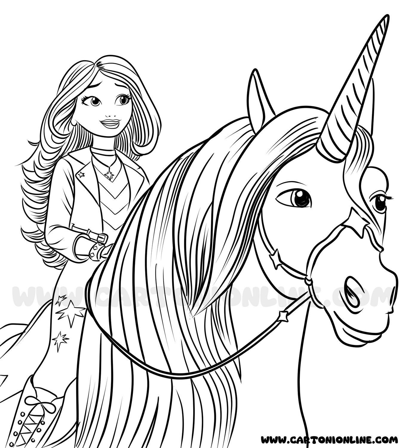 Sophia Riding Wildstar In Harmony Unicorn Academy Coloring Page Sophia Riding Wildstar In Harmony Unicorn Academy Coloring Page