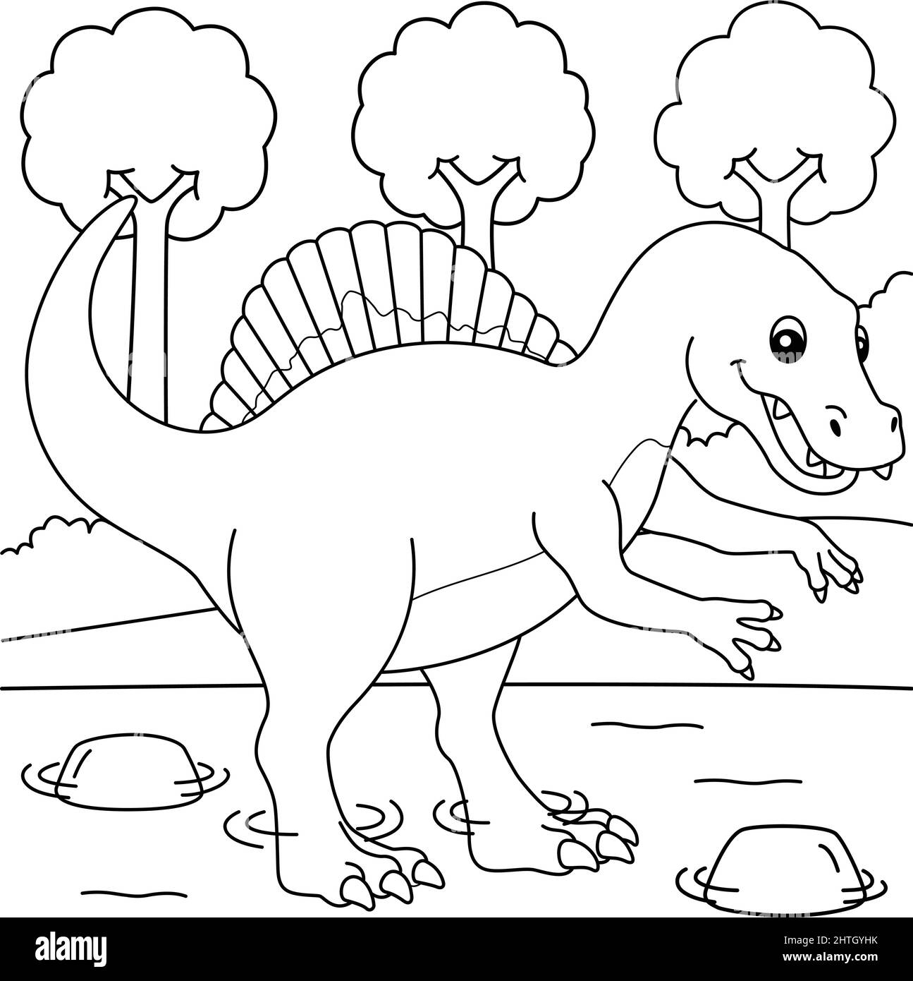 Spinosaurus Coloring Page For Kids Stock Vector Image Art Alamy Spinosaurus Coloring Page For Kids Stock Vector Image Art Alamy