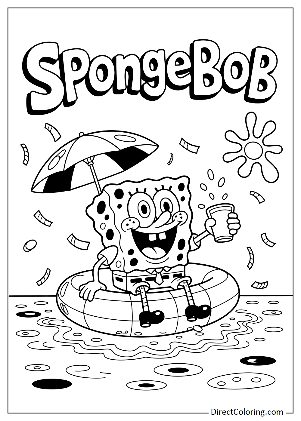spongebob coloring page