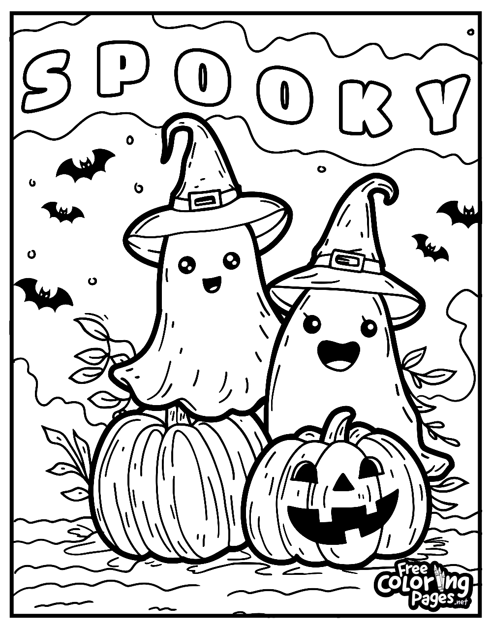 cute halloween coloring page