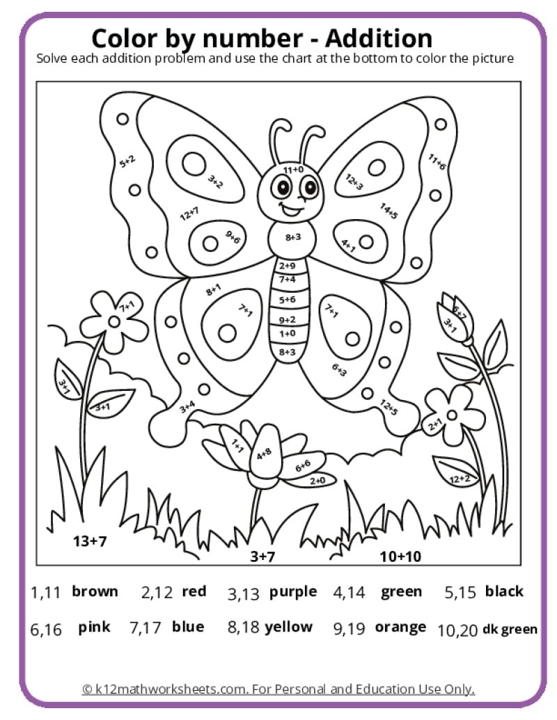 coloring pages with math