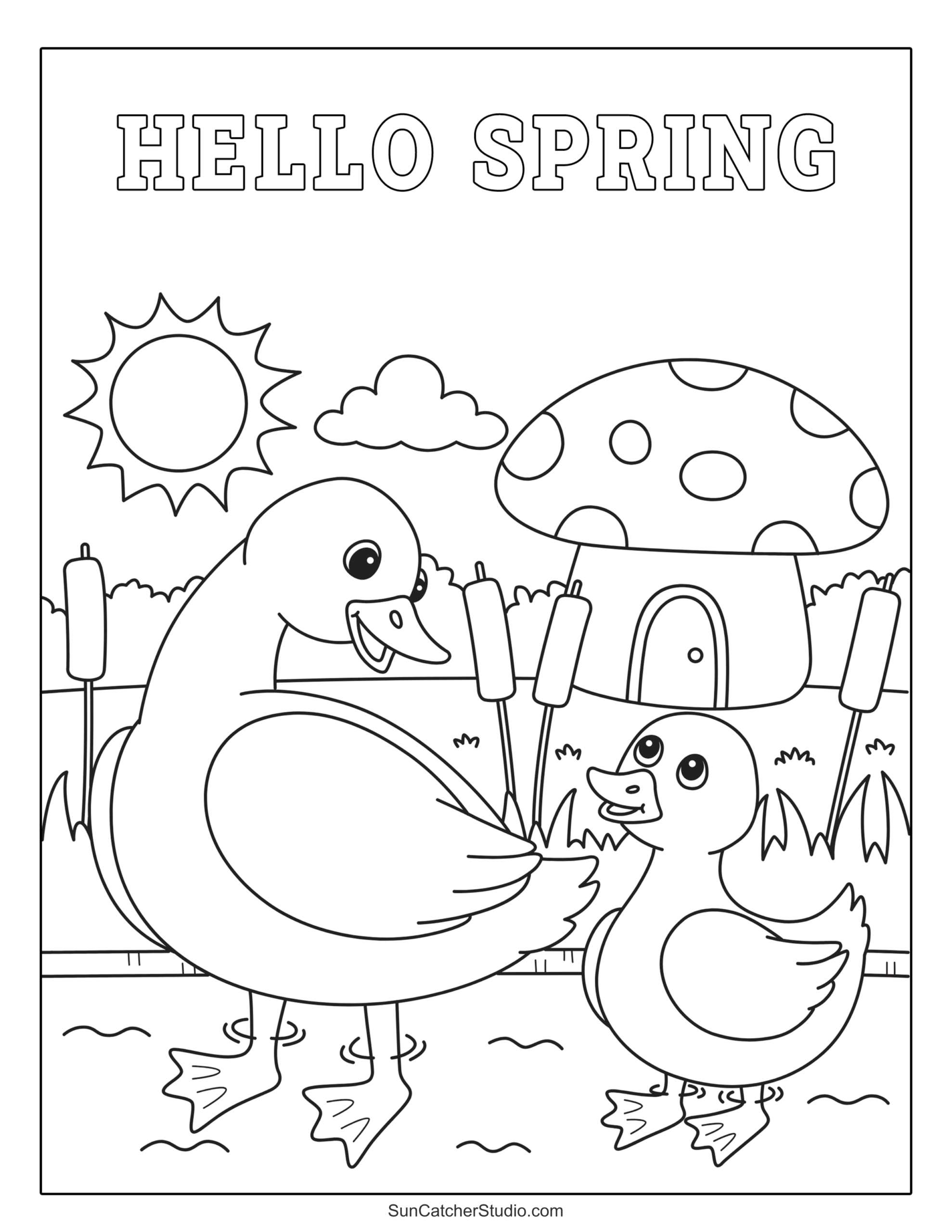 Spring Coloring Pages And Coloring Sheets Free Printables Lettering SVG Files Tools Apps