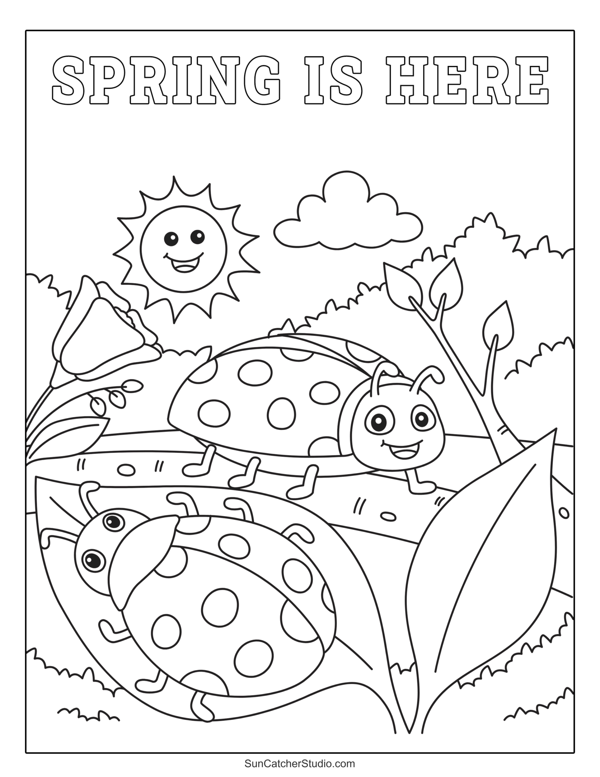 Spring Coloring Pages And Coloring Sheets Free Printables Lettering SVG Files Tools Apps