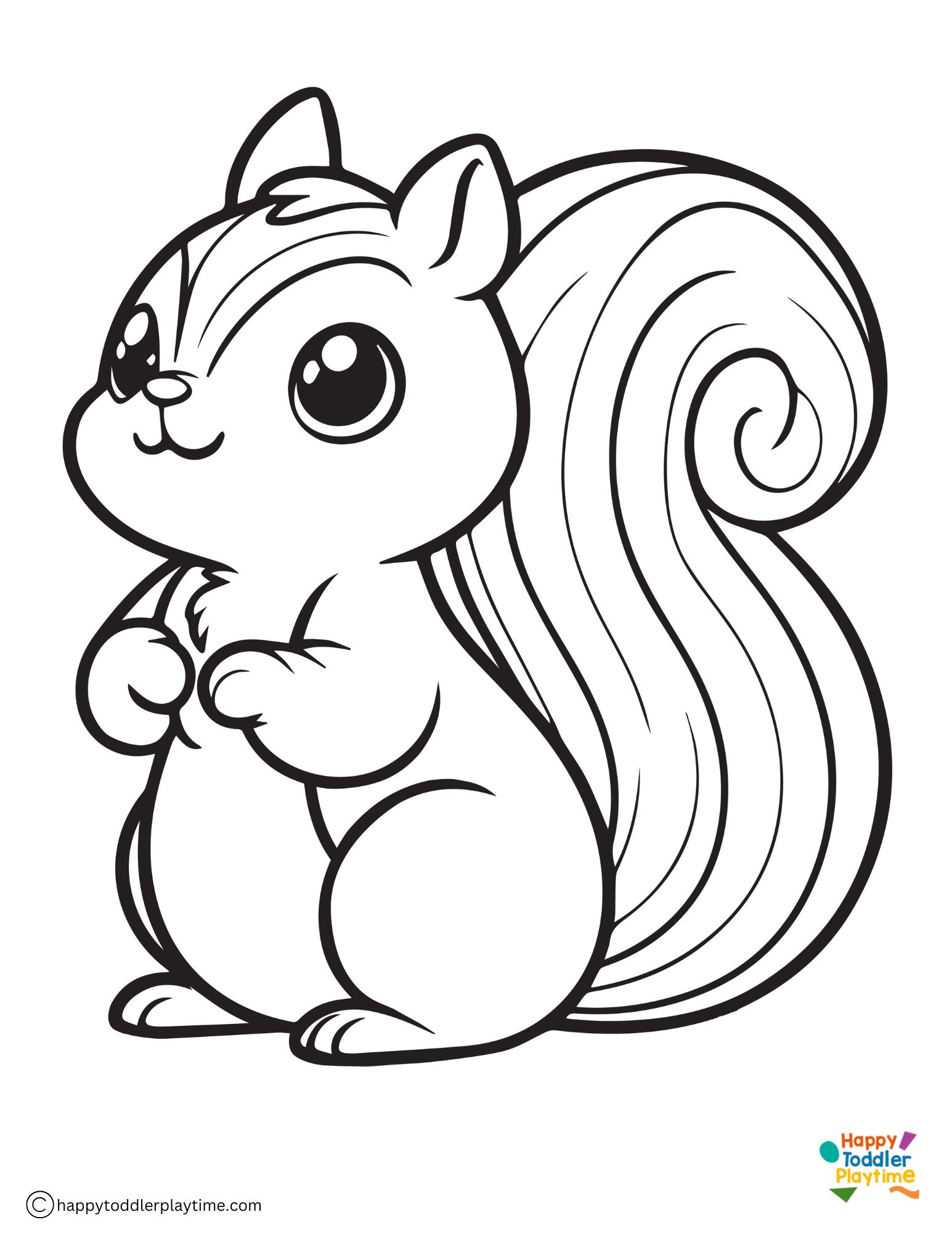 Squirrel Coloring Pages Happy Toddler Playtime