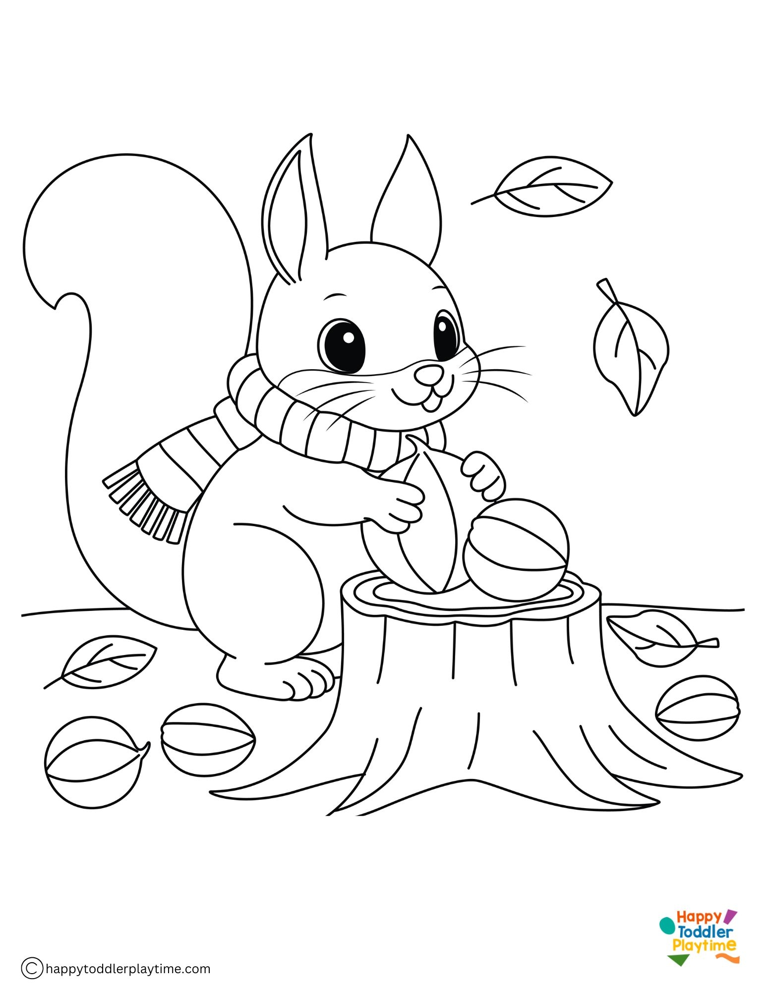 Squirrel Coloring Pages Happy Toddler Playtime