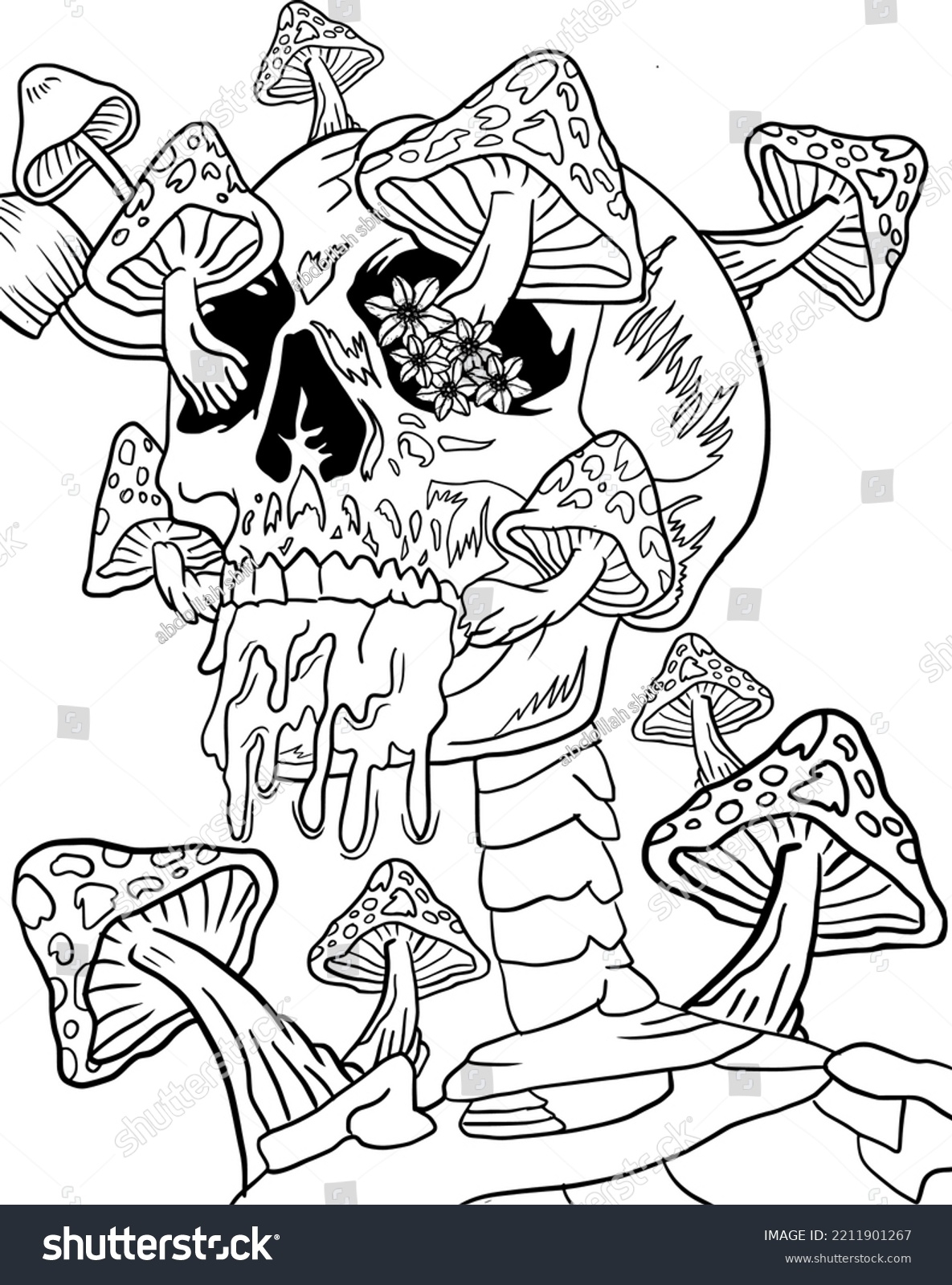 Stoner Trippy Coloring Page Fun Coloring Stock Vector Royalty Free 2211901267 Shutterstock