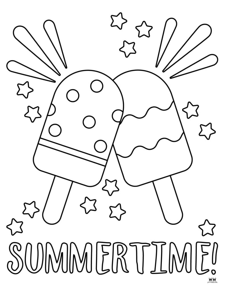 preschool summer coloring pages printable