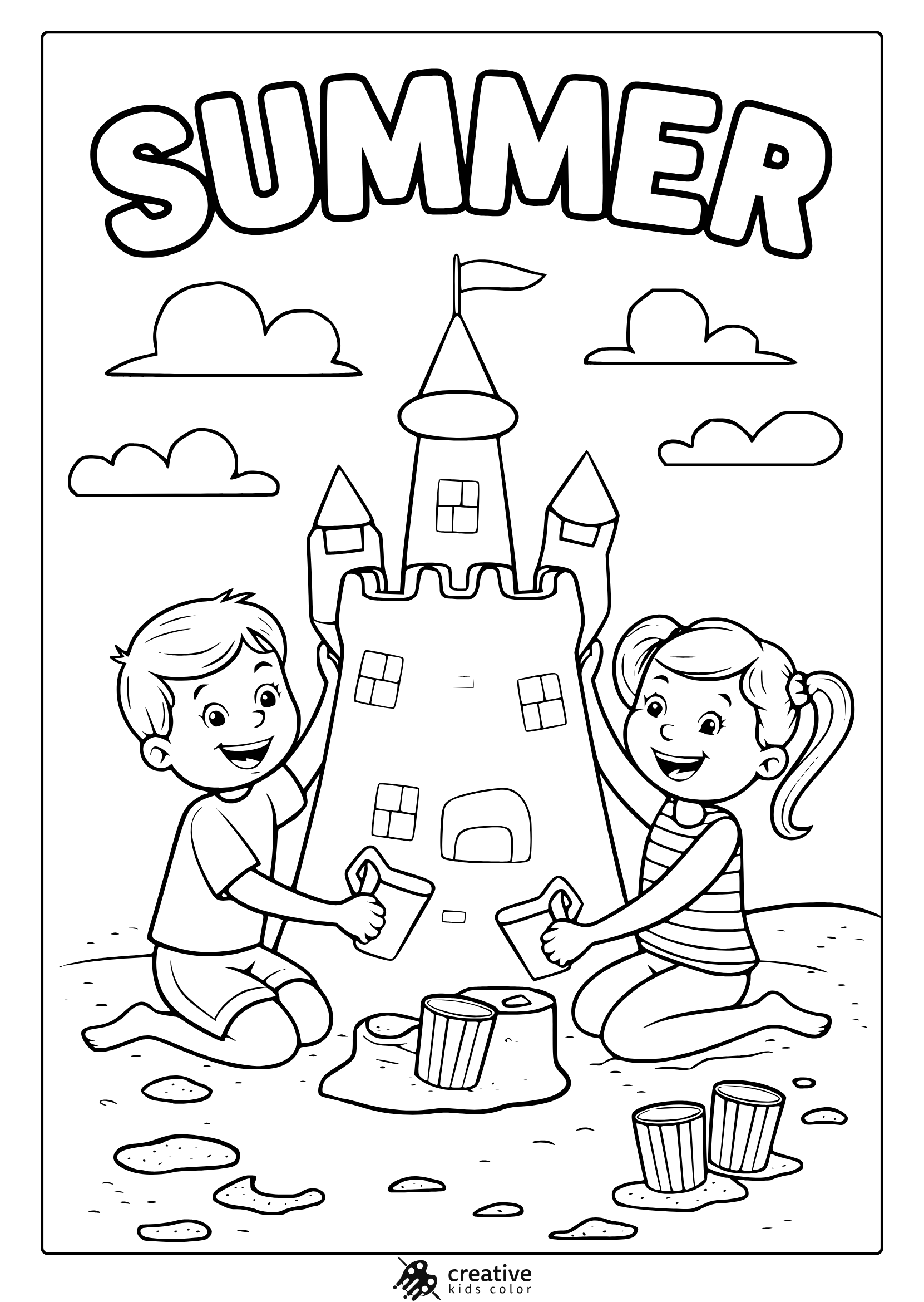 preschool summer coloring pages