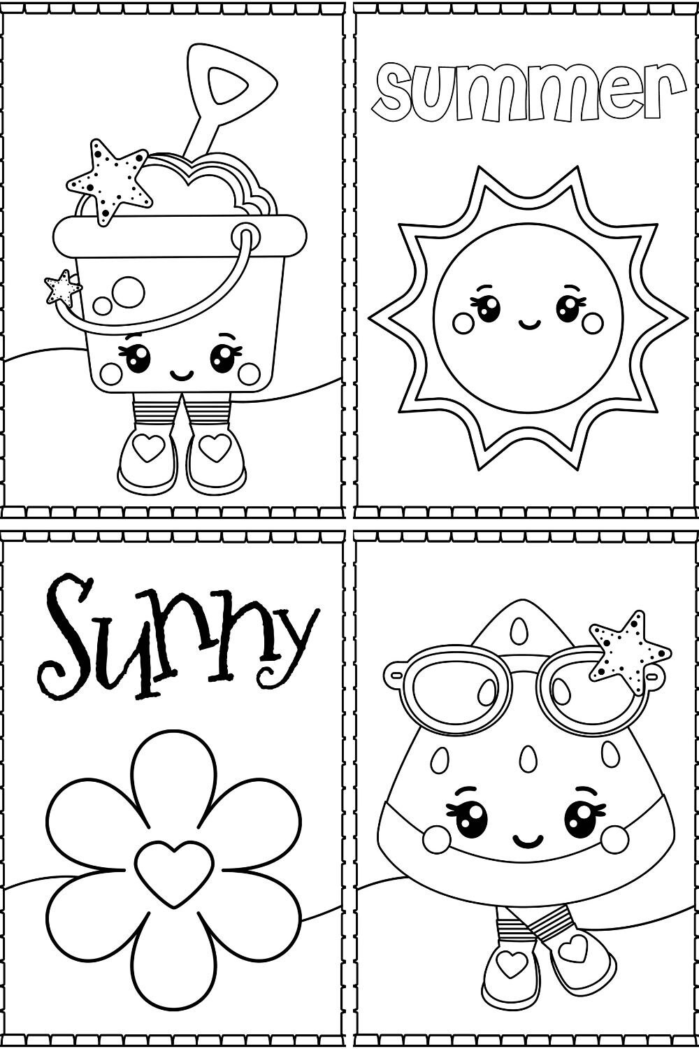Summer Coloring Pages For Kids Beach Coloring Book Printable Coloring Sheets For Kids Summer Party Activities Digital Download Etsy