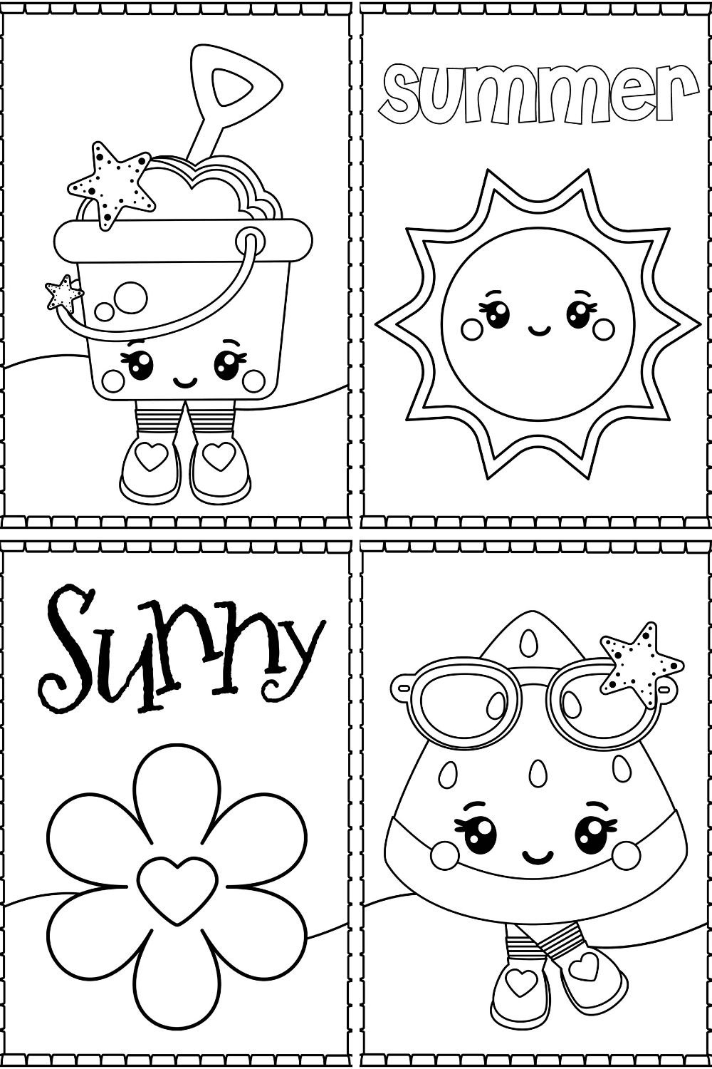Summer Coloring Pages For Kids Beach Coloring Book Printable Coloring Sheets For Kids Summer Party Activities Digital Download Etsy