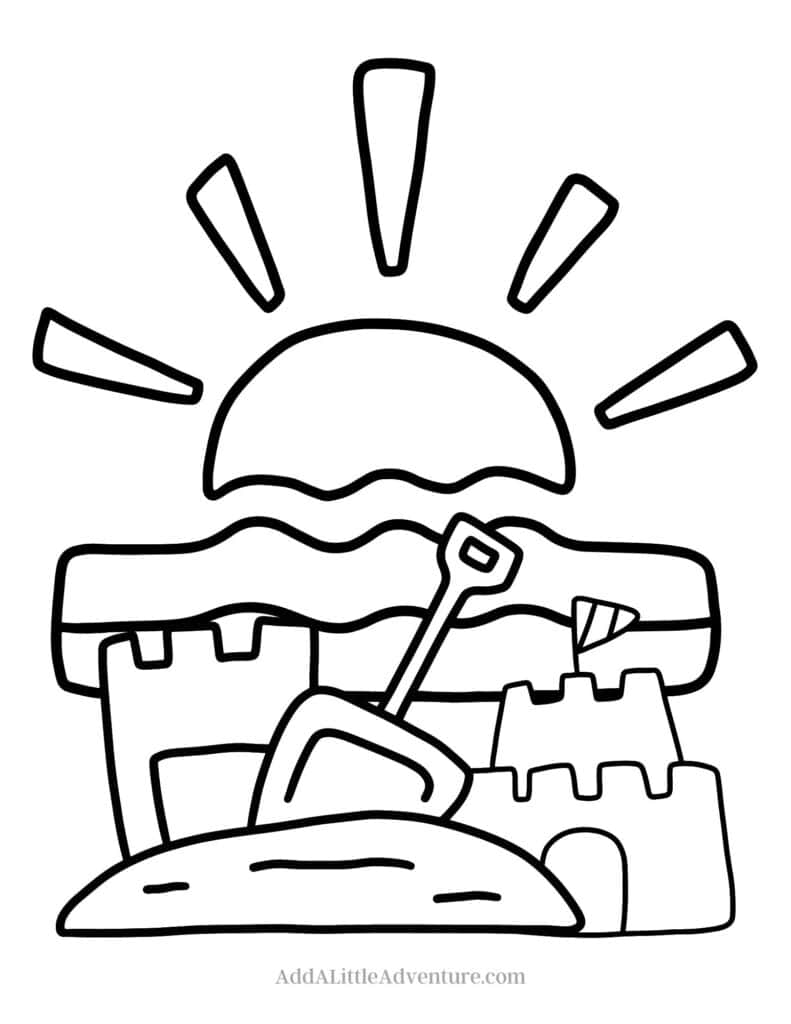 summer coloring page preschool
