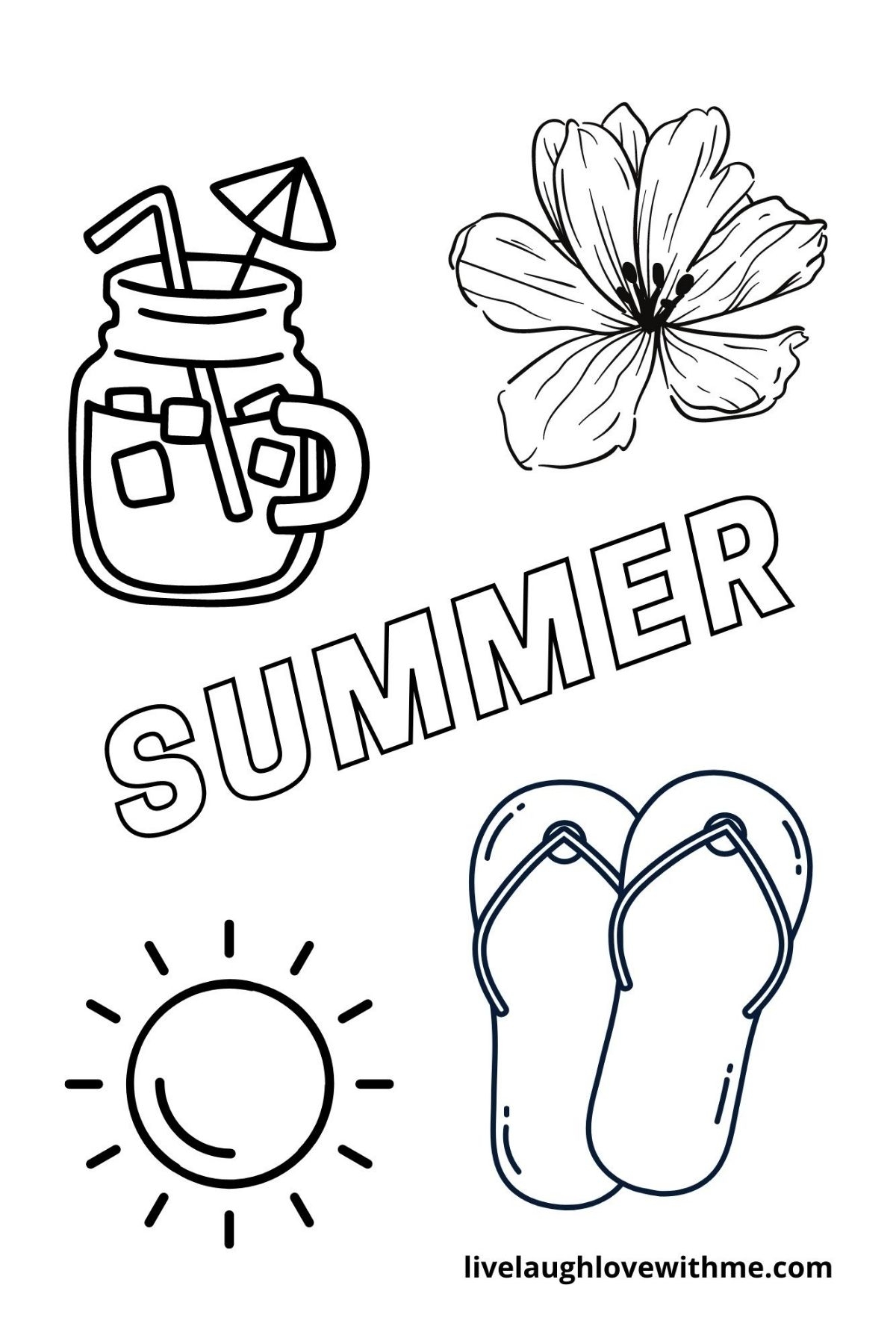 preschool simple summer coloring pages