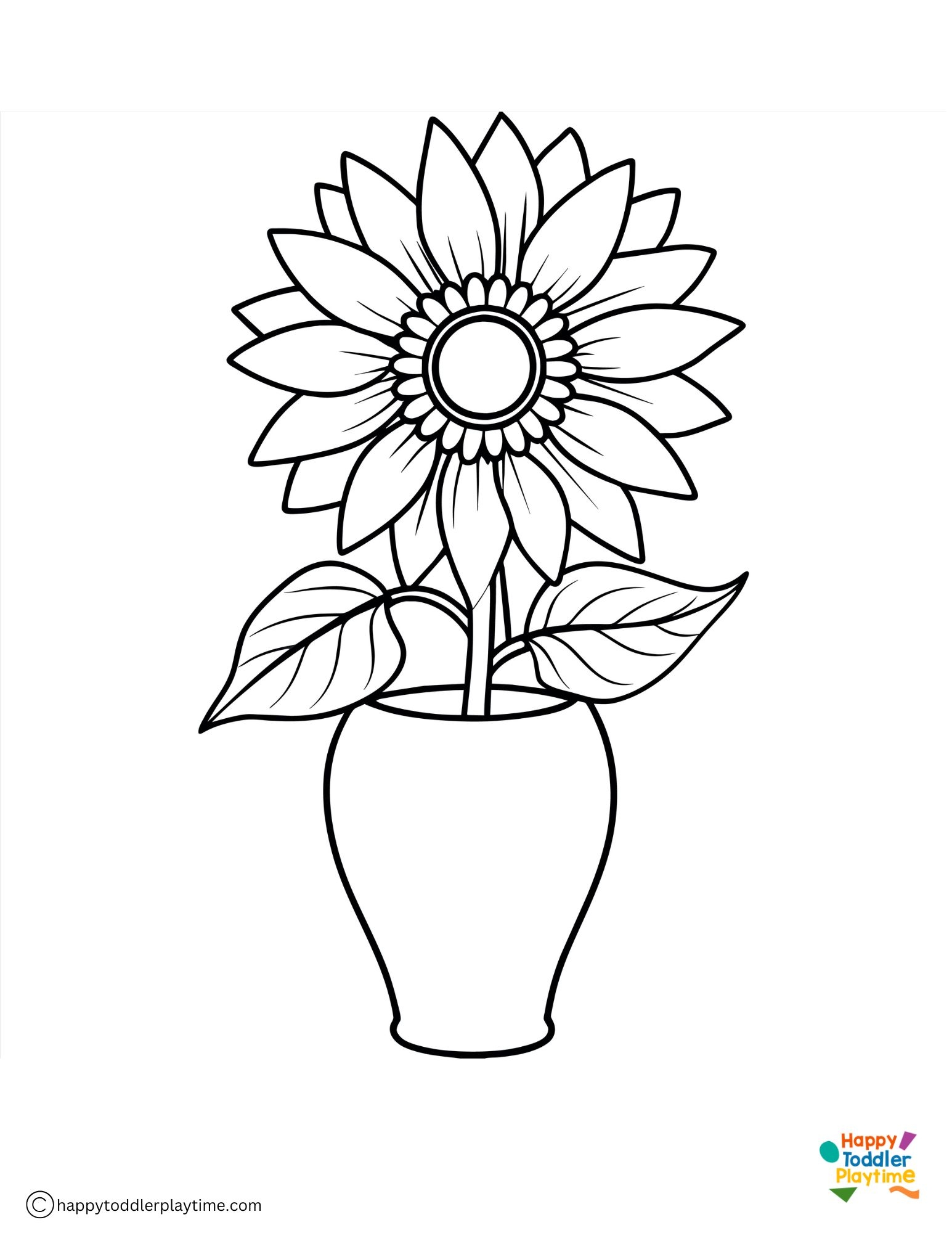 Sunflower Coloring Pages Happy Toddler Playtime