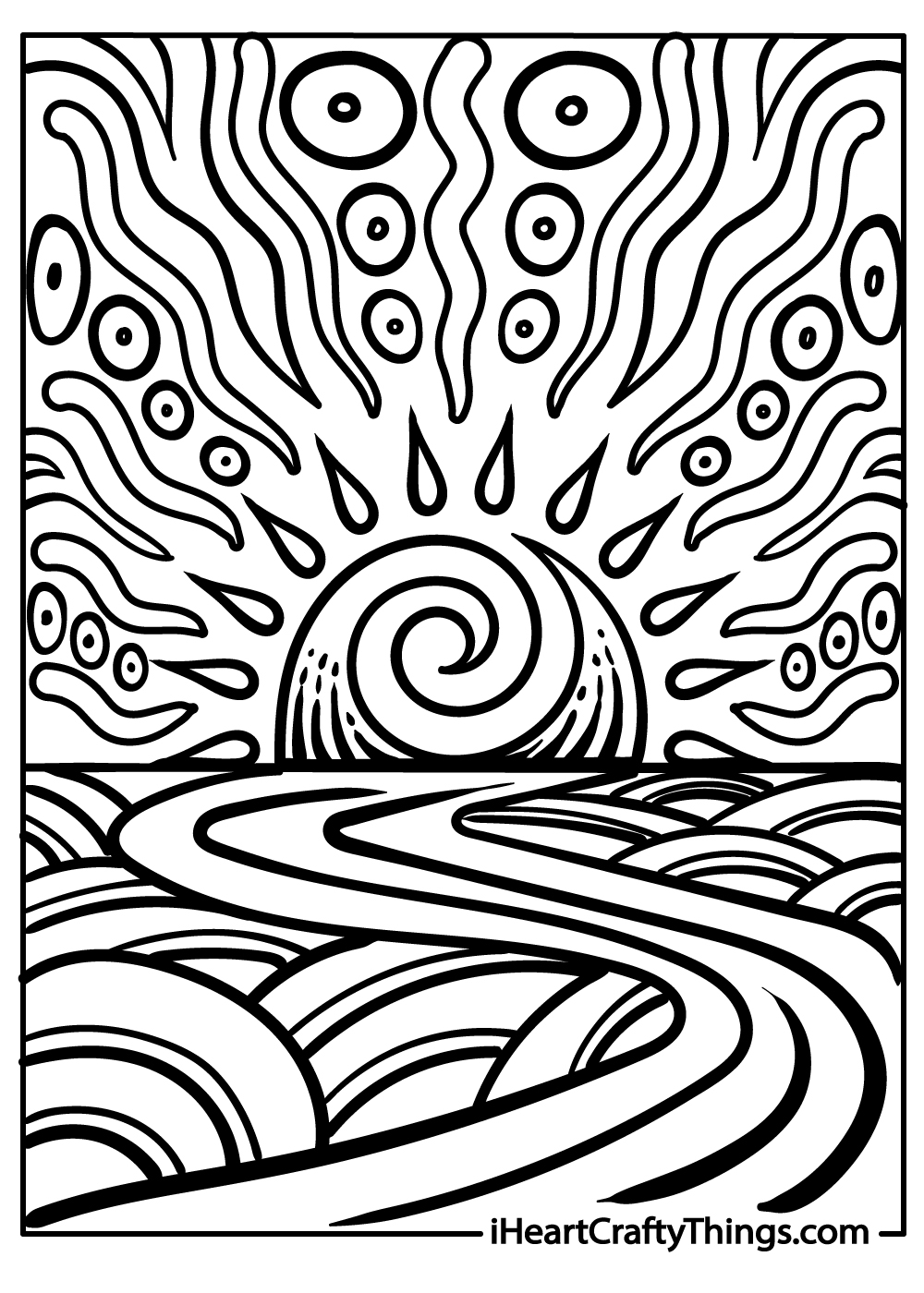 sunset coloring pages