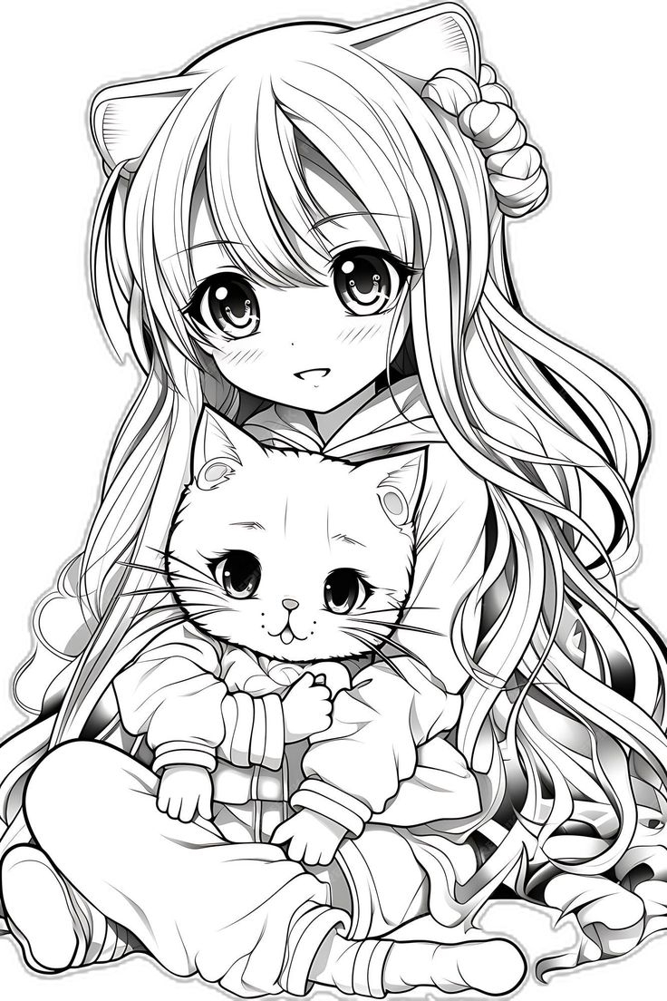 Super Cute A Kawaii Coloring Page