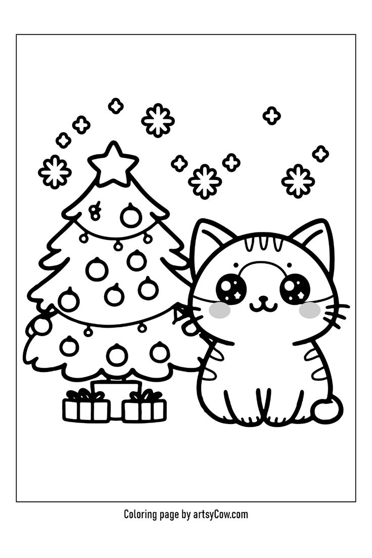 Super Easy Xmas Coloring Pages 47 Cute Animal Christmas Coloring Pages