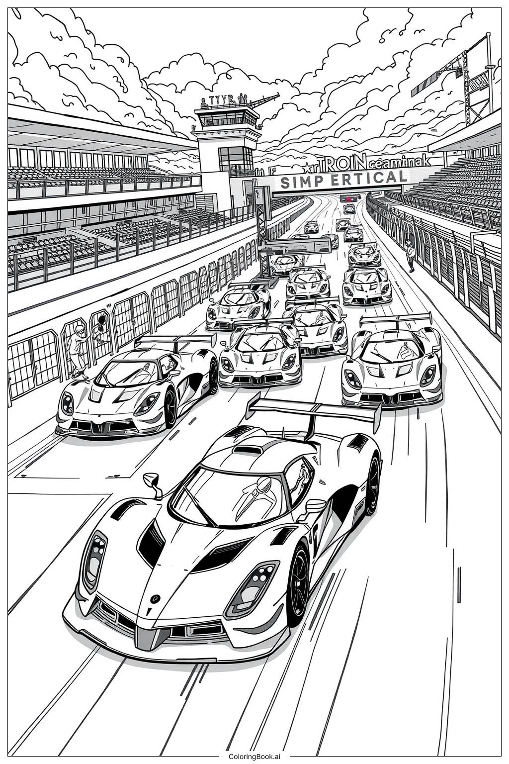 race car coloring pages