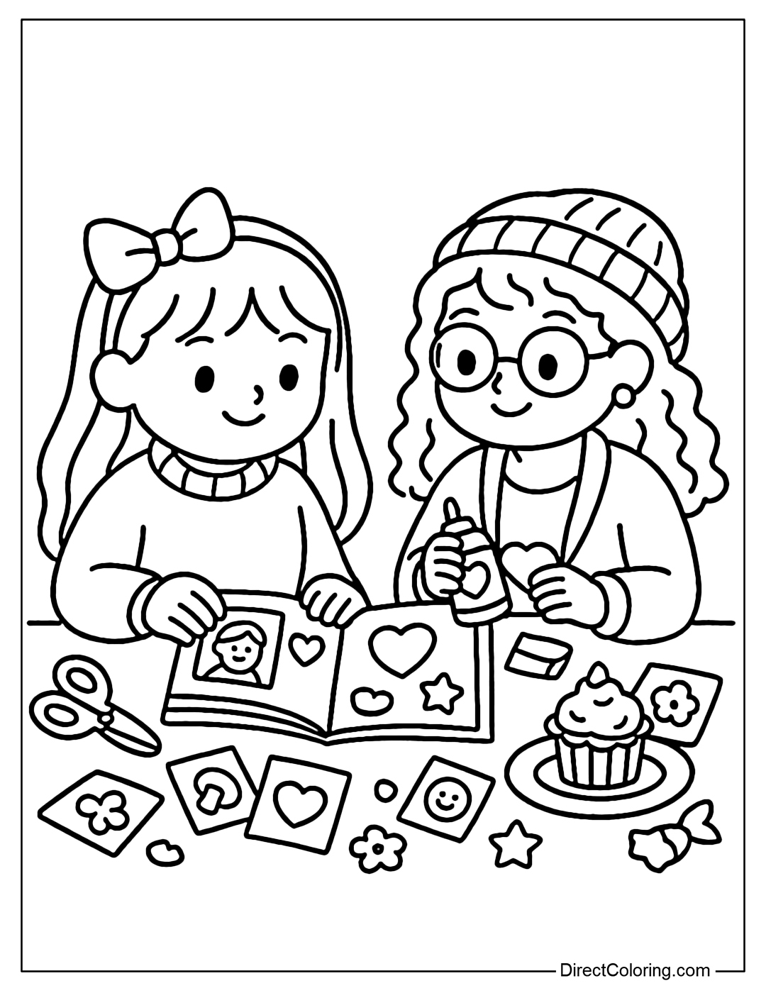 preschool friendship coloring pages
