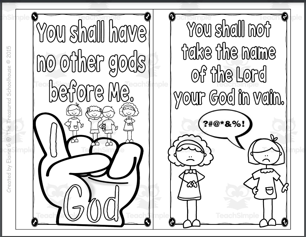 ten commandments coloring pages for preschoolers