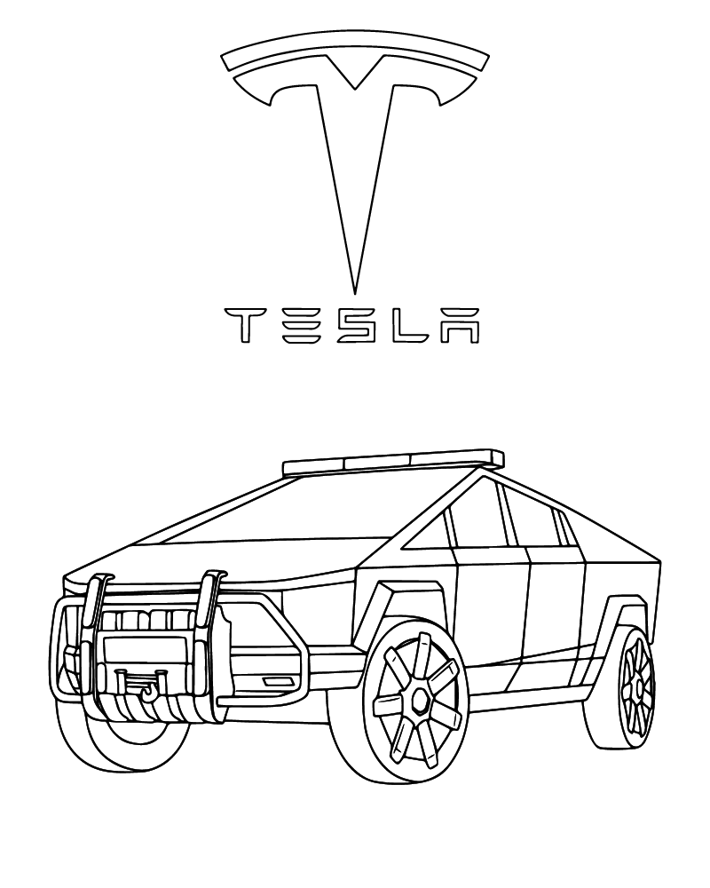 Tesla Cybertruck Coloring Page Tesla Cybertruck Coloring Page