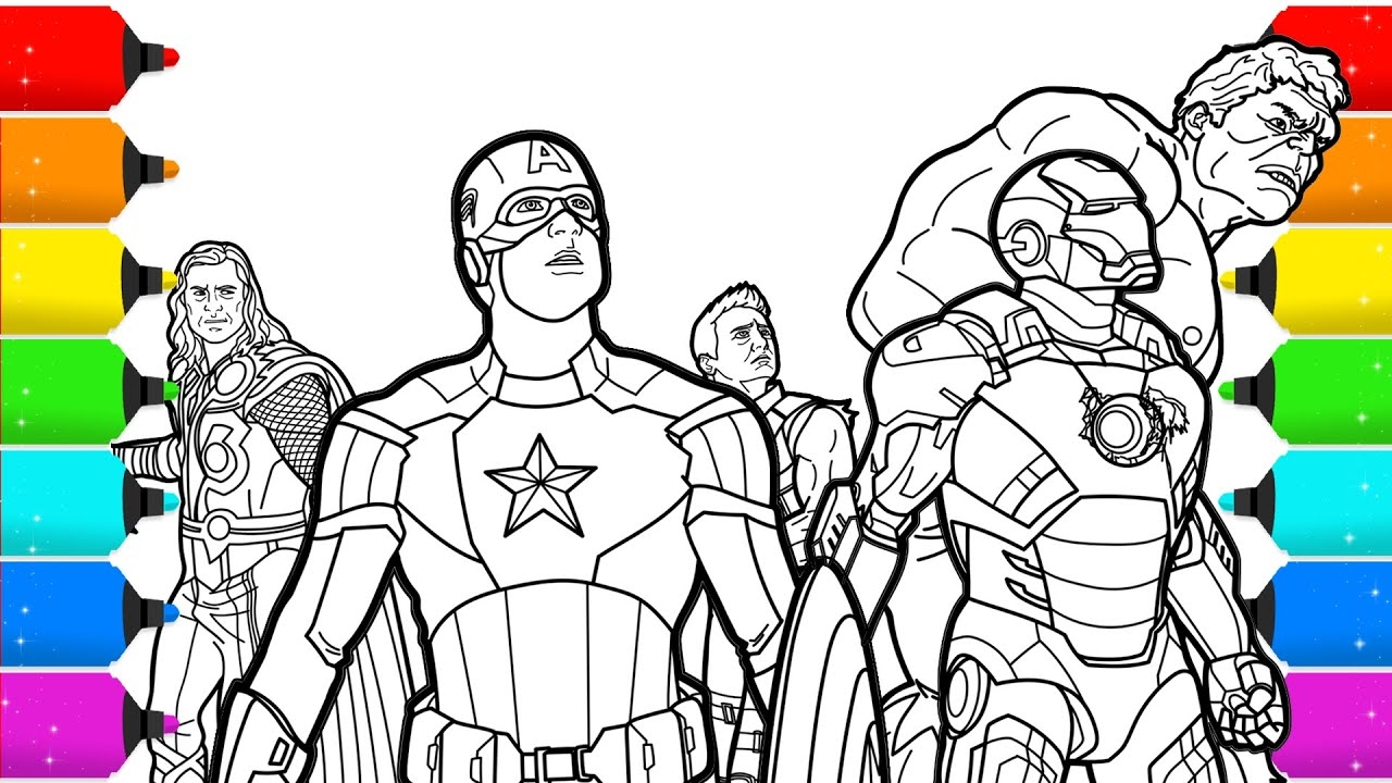 The Avengers Superhero Coloring Pages YouTube