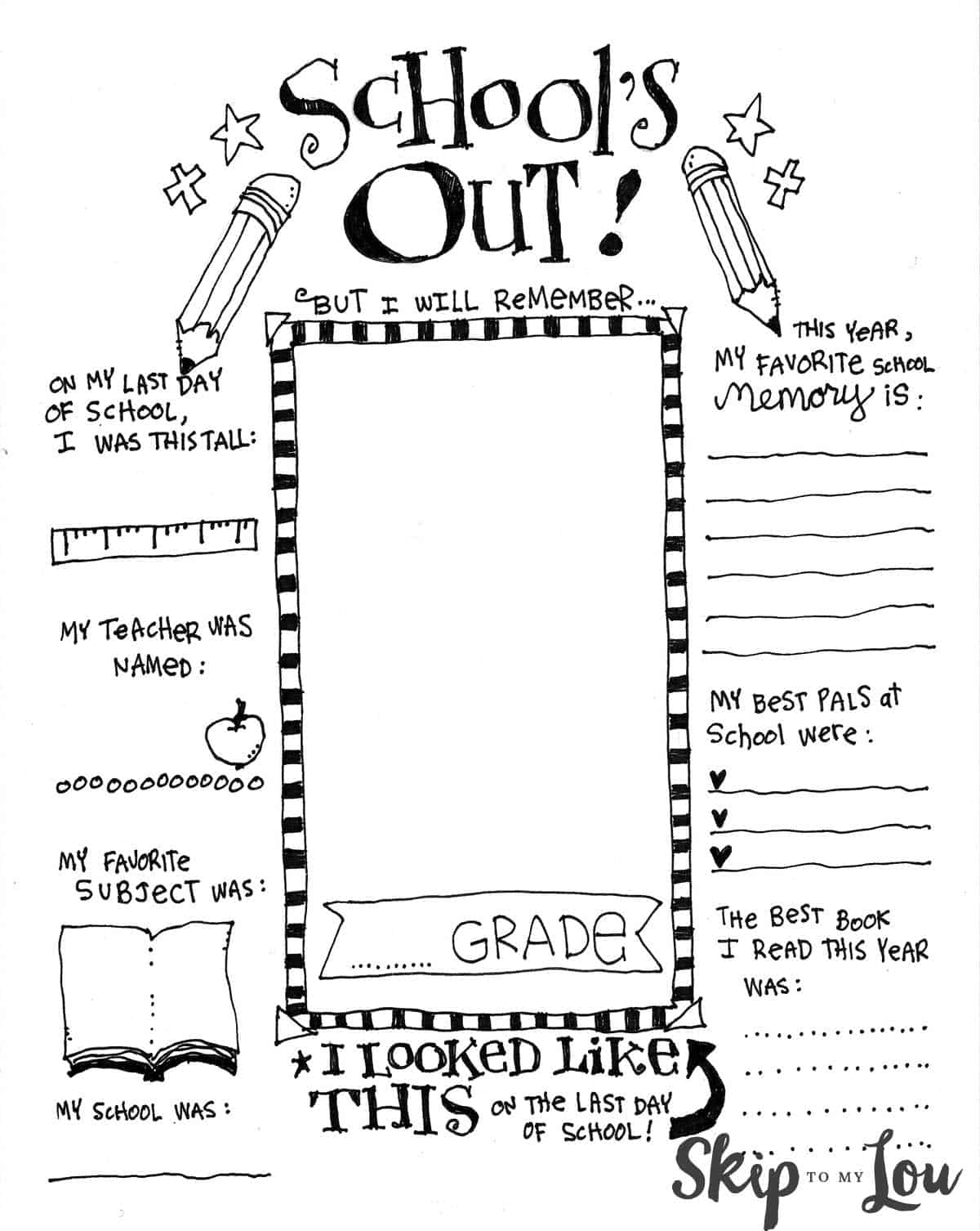 The Coolest FREE Printable End Of School Coloring Page Skip To My Lou
