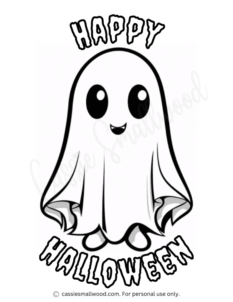 THE CUTEST Ghost Coloring Pages Cassie Smallwood