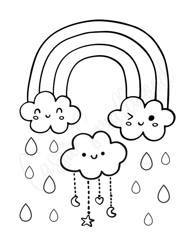 The Cutest Rainbow Coloring Pages Free Printable Cassie Smallwood