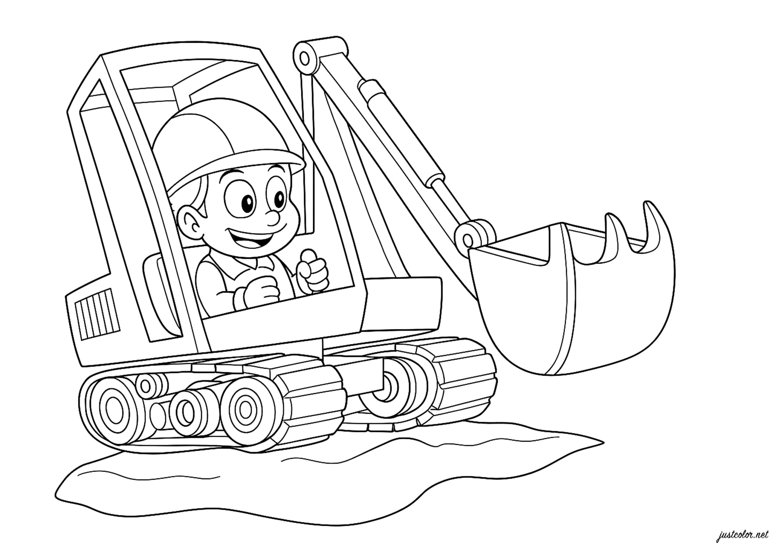The Excavator Construction And Site Works Coloring Pages