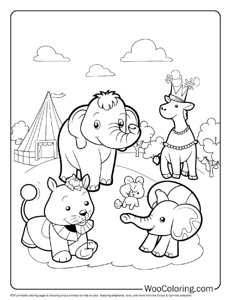 circus animals coloring pages