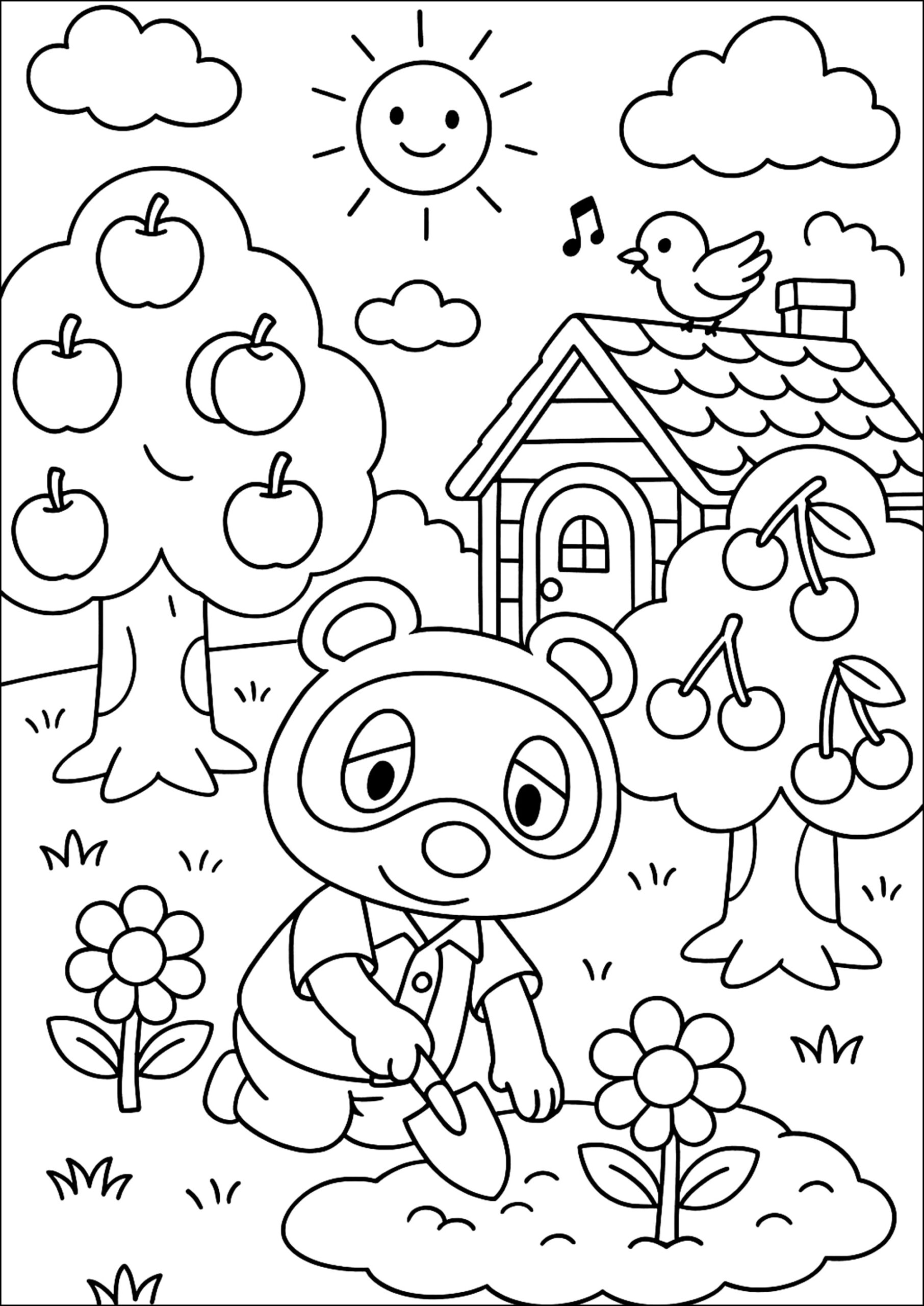 animal crossing coloring page