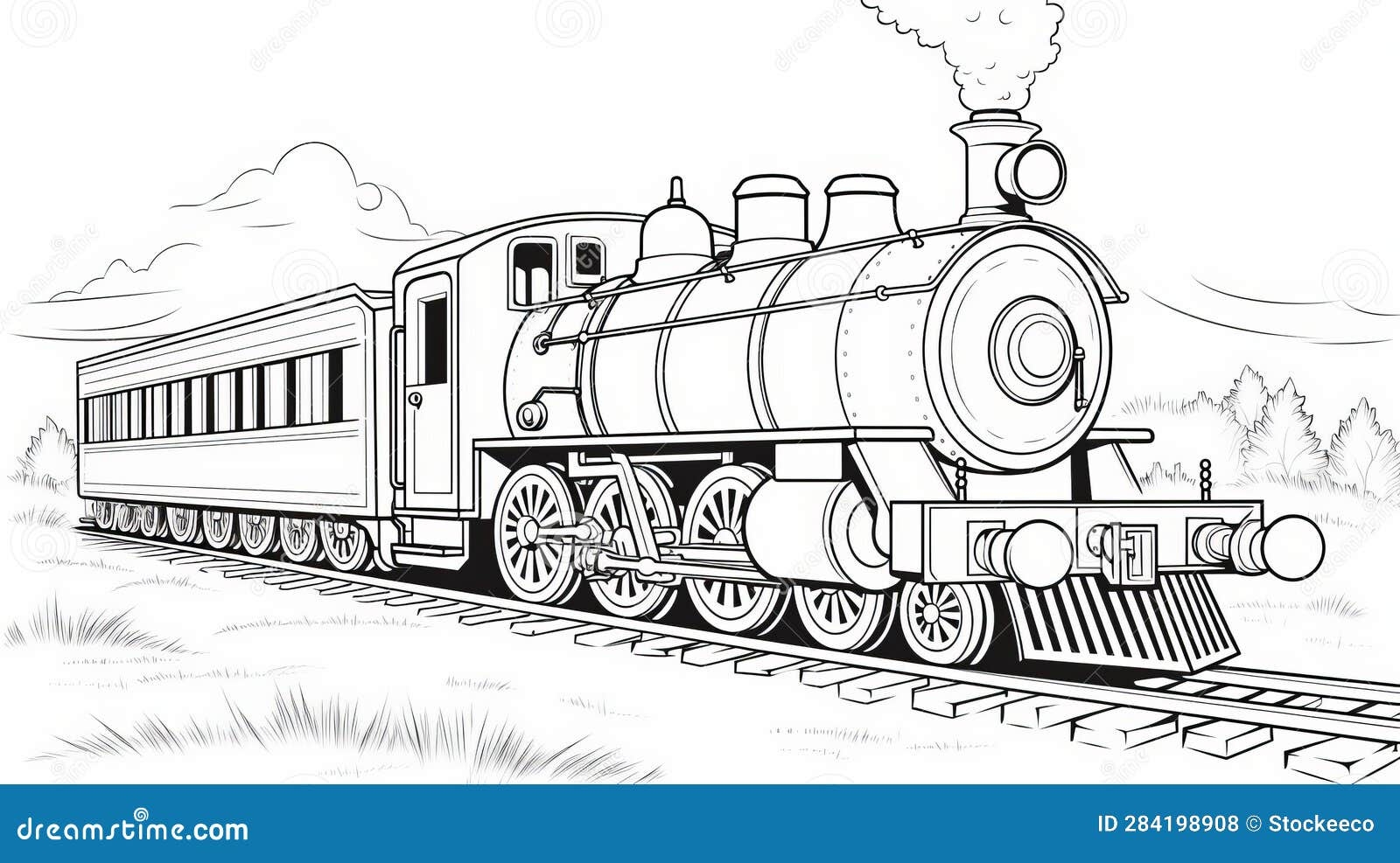 train coloring page