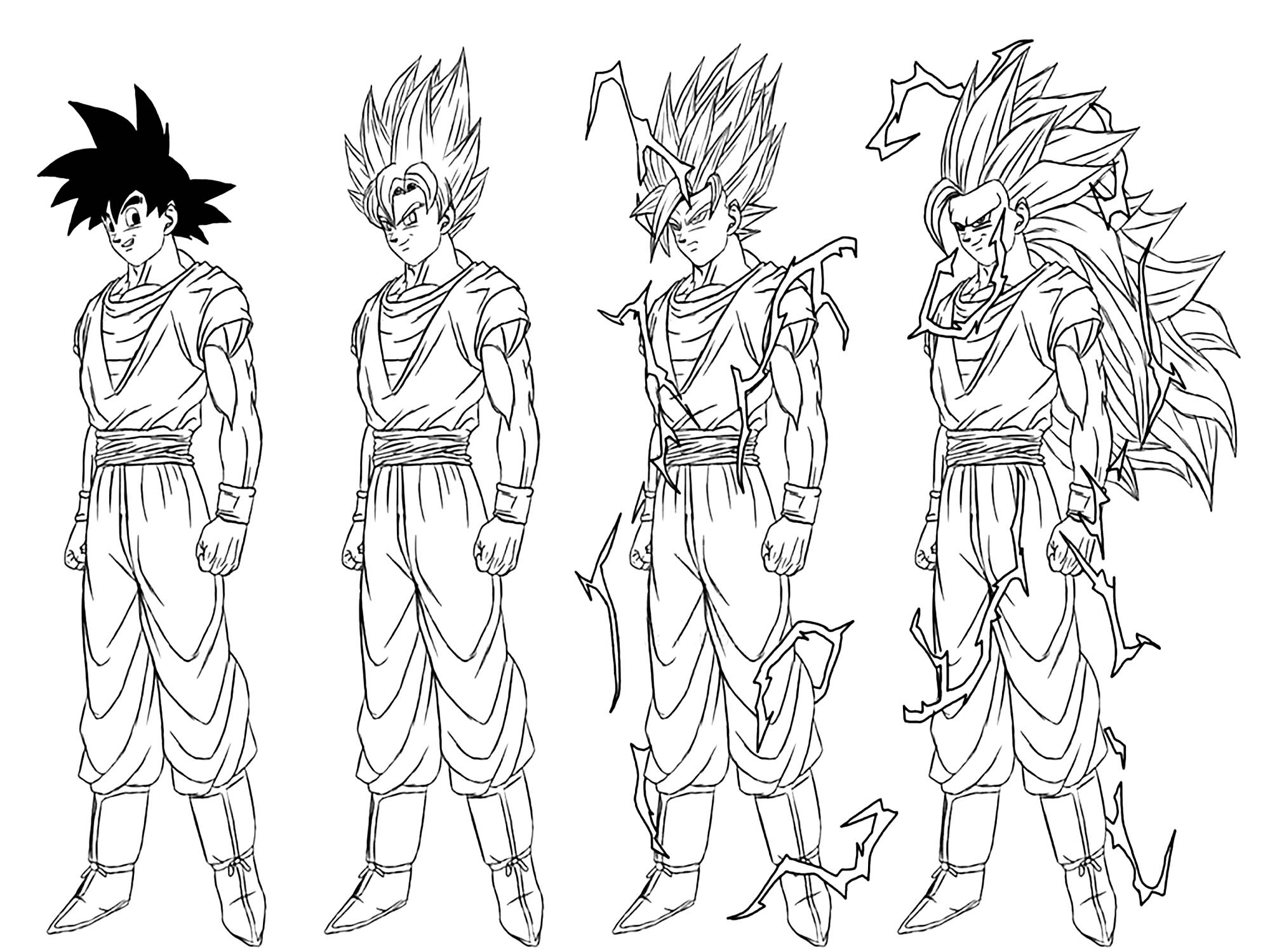 Transformation From Songoku To Son Goku Super Saiyajin 3 Images Tagged Goku Coloring Pages