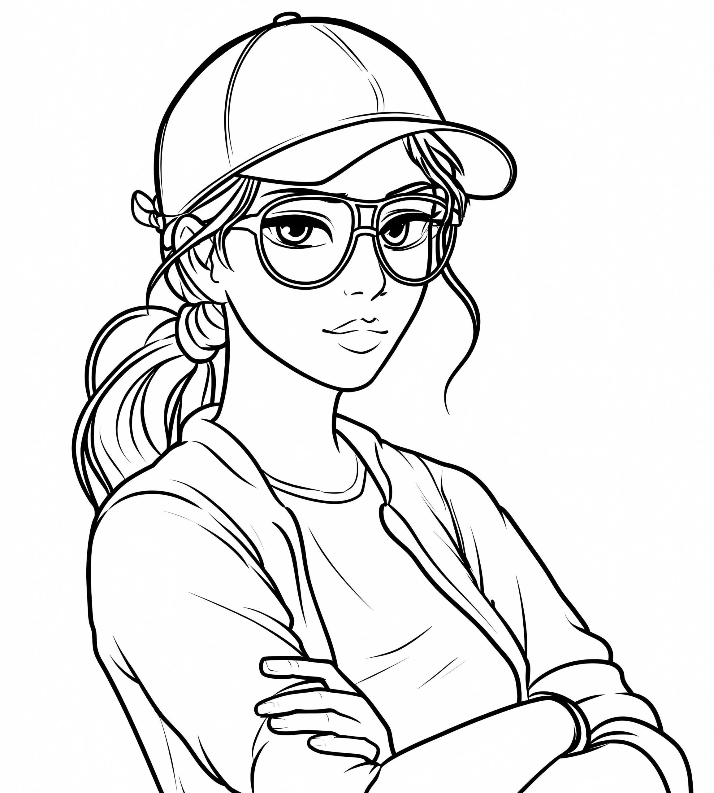 Trendy Teen Coloring Pages Girl Line Art Bundle digital Download Etsy