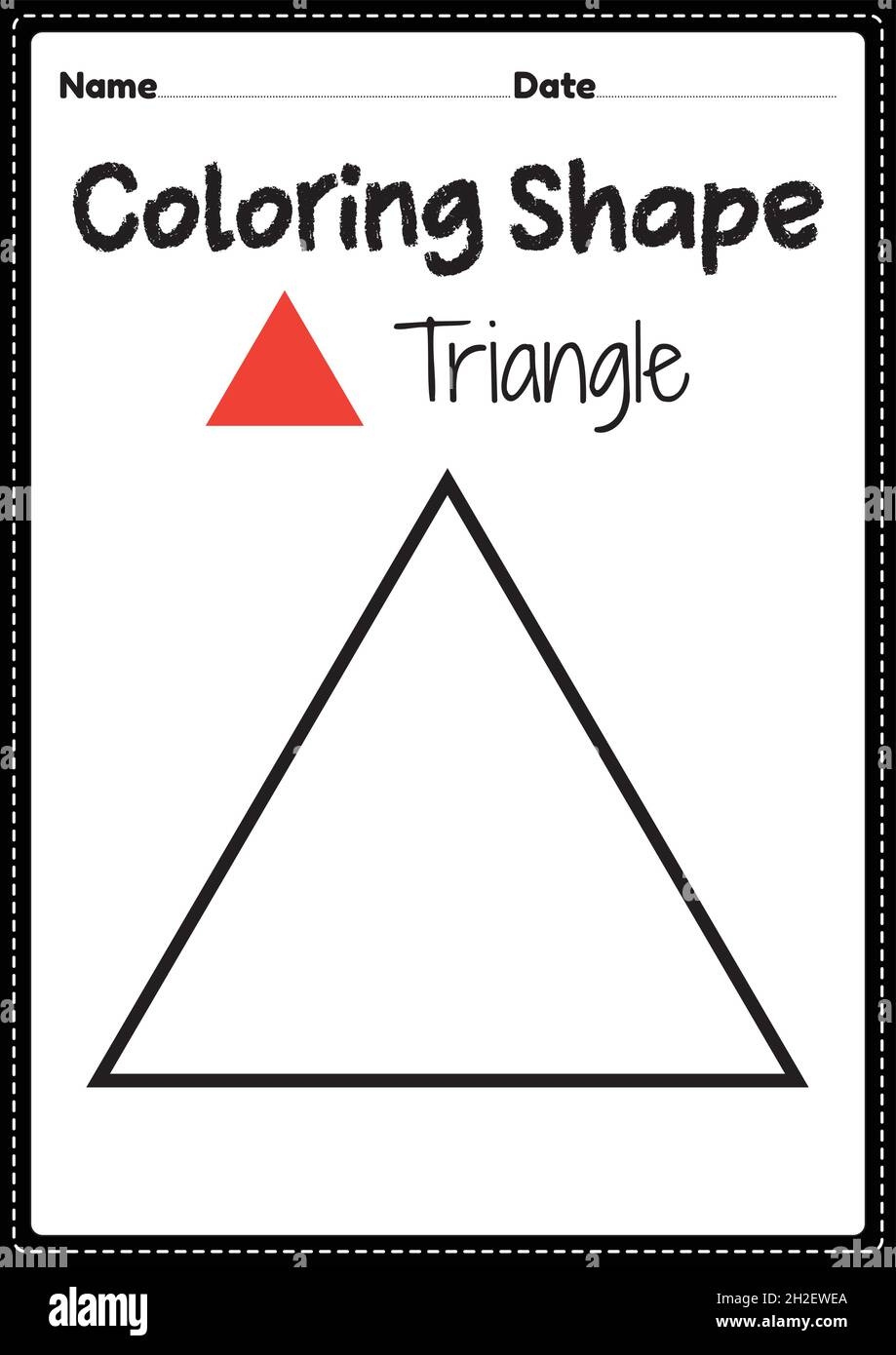 Triangle Coloring Page For Preschool Kindergarten Montessori Kids To Practice Visual Art Drawing And Coloring Activities To Develop Creativity Foc Stock Vector Image Art Alamy
