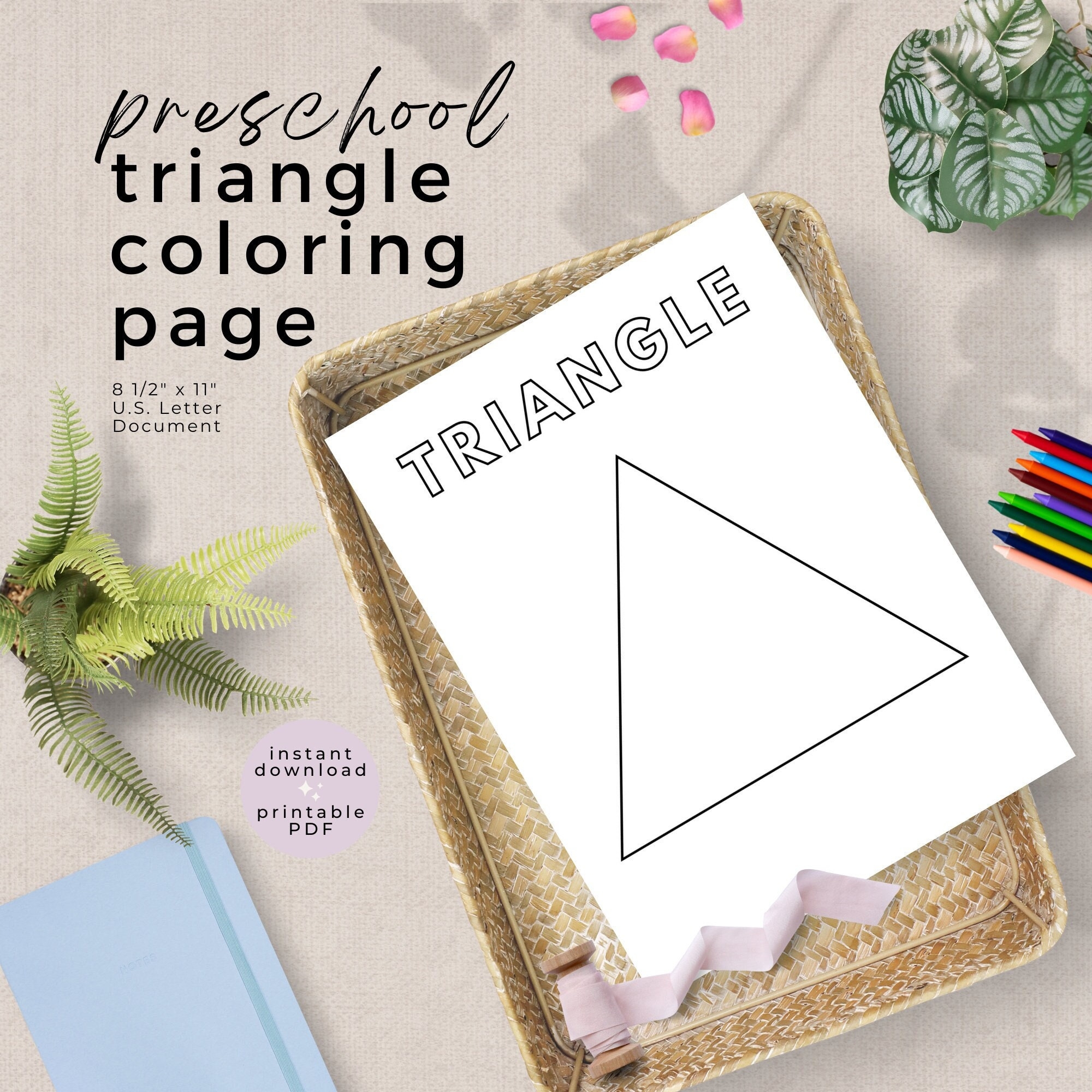 preschool triangle coloring page