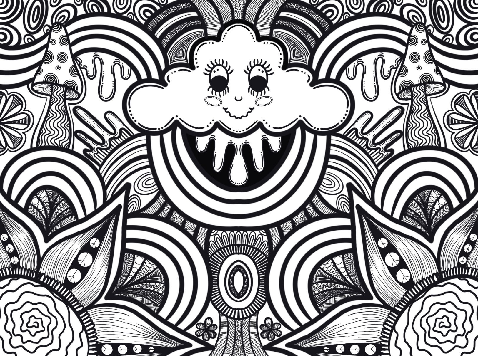 Trippy Coloring Pages Etsy