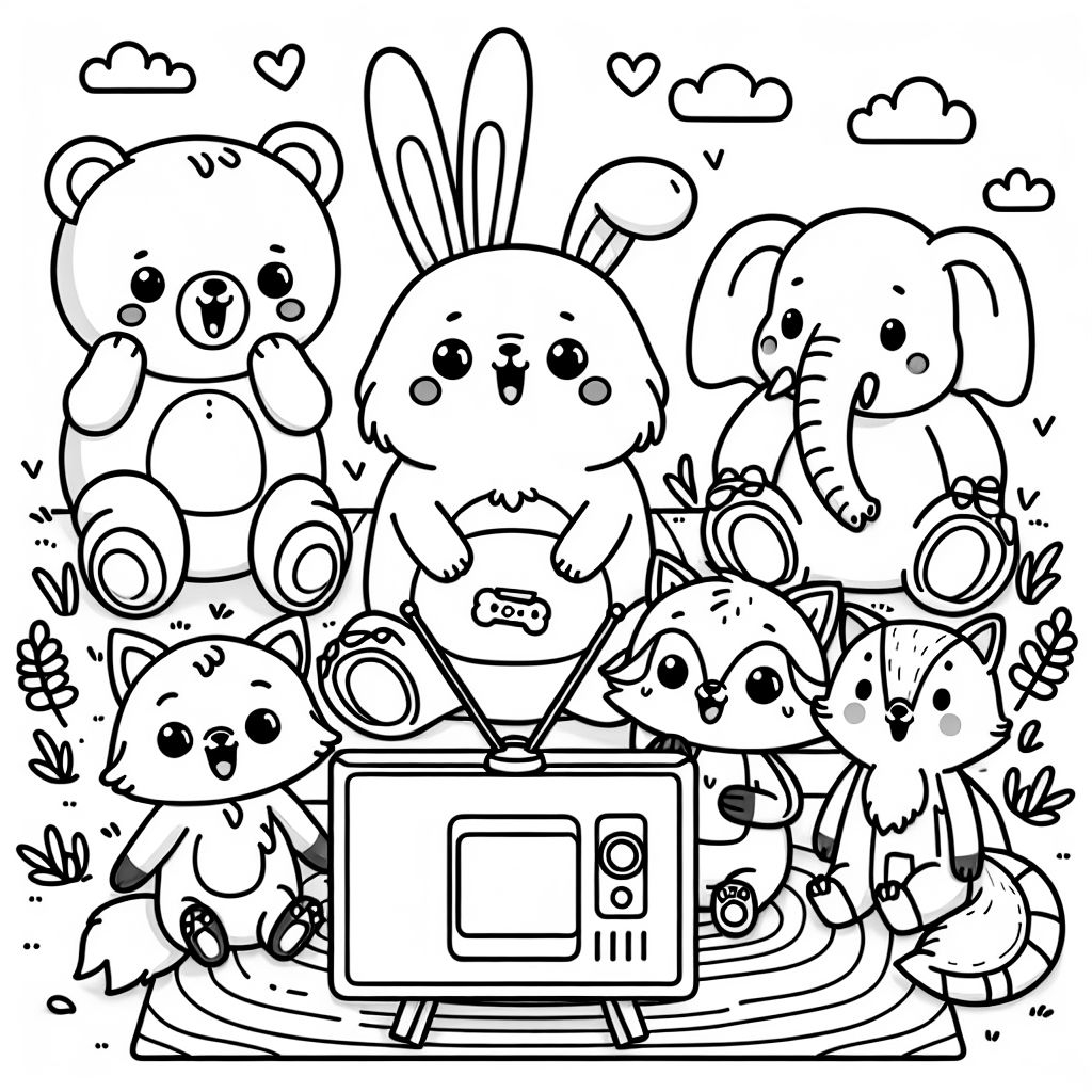 Tv Coloring Pages Bubbely