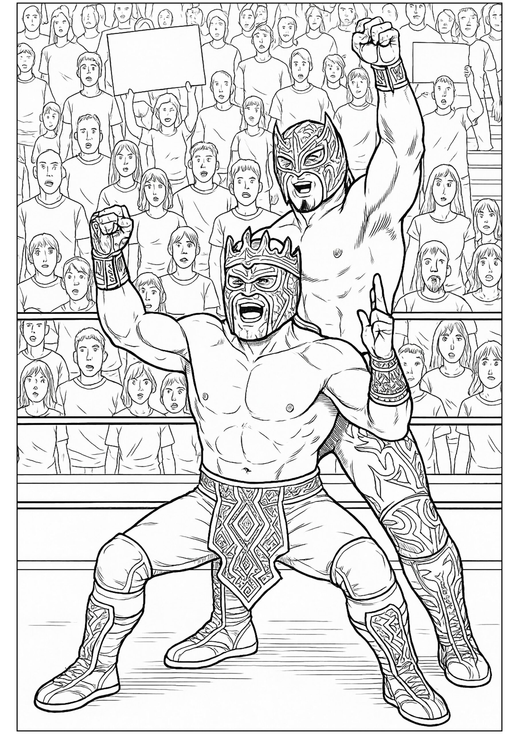 Two WWE Wrestlers Look Like Maori Warriors WWE Coloring Pages