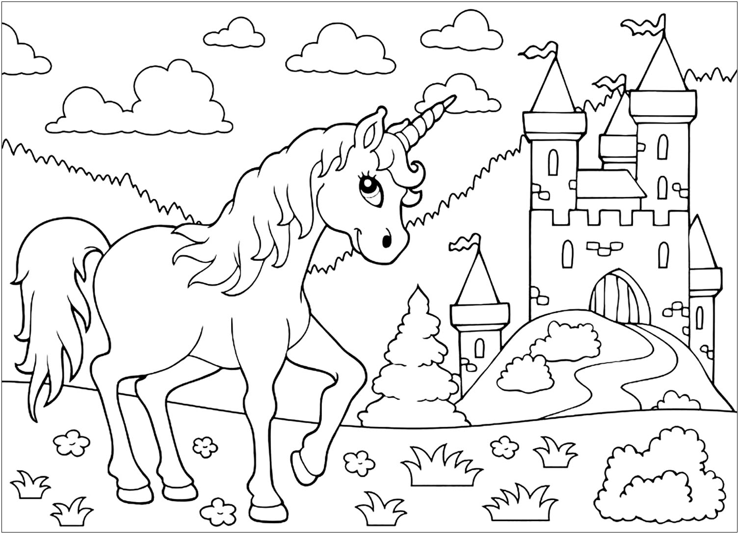 Unicorn Coloring Page For Kids Unicorn Coloring Pages